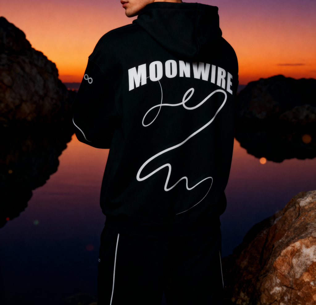 VAKI MOONWIRE OVERSIZED BLACK HOODIE