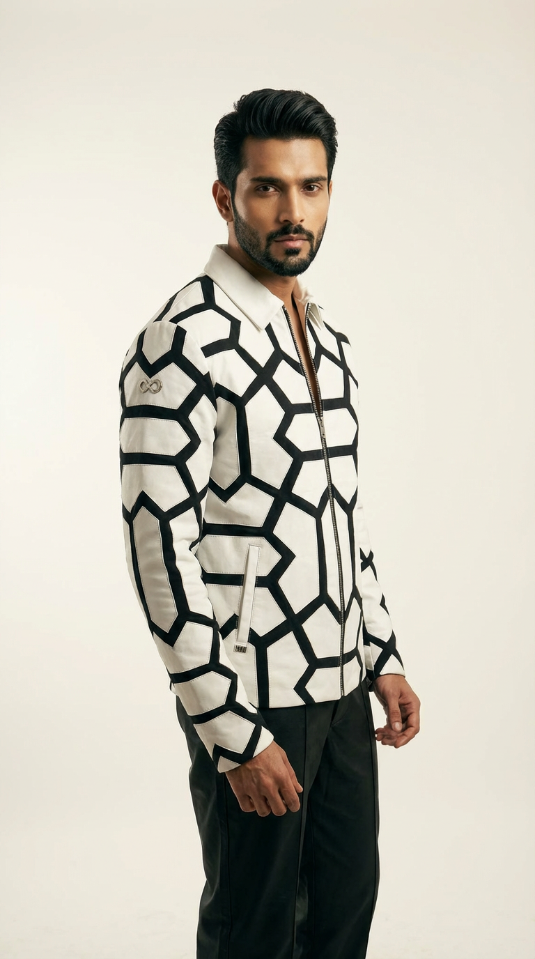 VAKI LASER CUT LEATHER UNISEX JACKET