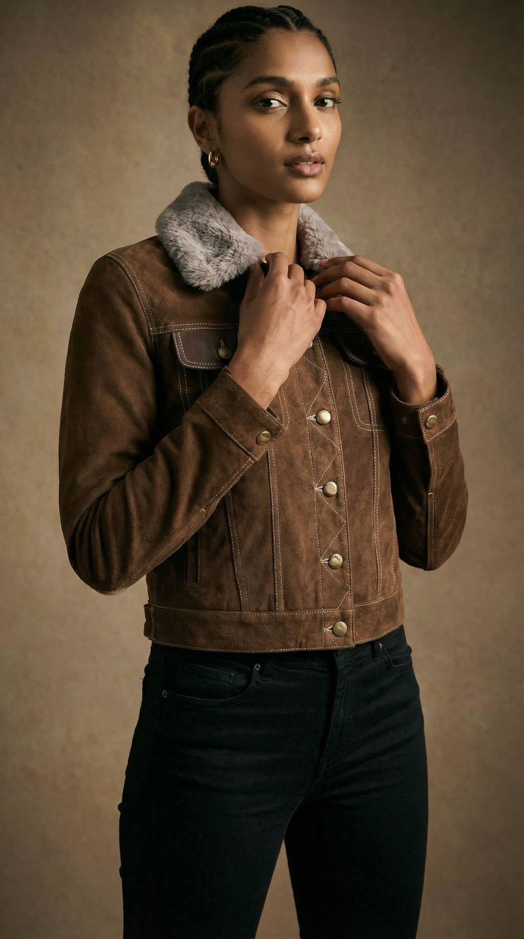 VAKIVERSE SUEDE W FUR UNISEX JACKET