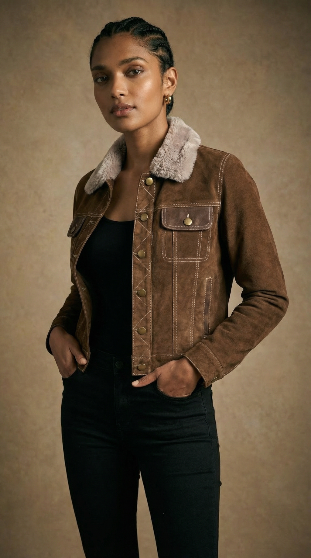 VAKIVERSE SUEDE W FUR UNISEX JACKET