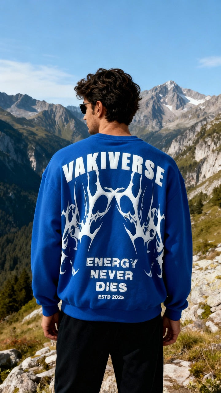 VAKI OVERSIZED ENERGY SWEATSHIRT BLUE