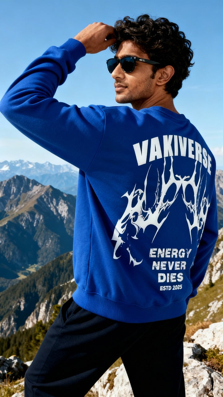 VAKI OVERSIZED ENERGY SWEATSHIRT BLUE